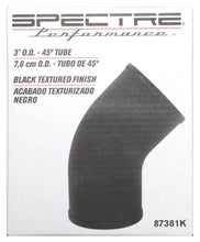 Cargar imagen en el visor de la galería, Spectre Universal Intake Elbow Tube (ABS) 3in. OD / 45 Degree - Black Textured Powdercoat