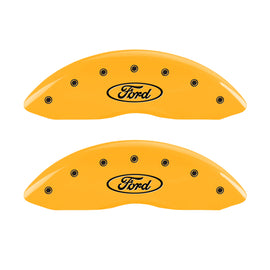 MGP 2 Caliper Covers Engraved Front Oval Logo/Ford Yellow Finish Blk Char 1998 Ford E-150
