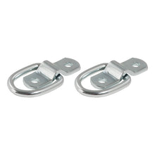 Load image into Gallery viewer, Curt 1in x 1-1/4in Surface-Mounted Tie-Down D-Rings (1200lbs Clear Zinc 2-Pack)