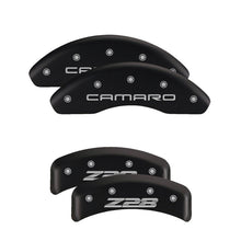 Carica l&#39;immagine nel visualizzatore di Gallery, MGP 4 Caliper Covers Engraved Front Cursive/Challenger Engraved Rear RT Black finish silver ch