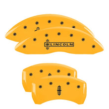 Charger l&#39;image dans la galerie, MGP 4 Caliper Covers Engraved Fr Lincoln Rr Star Logo Yellow Finish Blk Char 2003 Lincoln Navigator