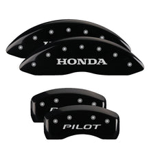 Cargar imagen en el visor de la galería, MGP 4 Caliper Covers Engraved Front Honda Engraved Rear Pilot/2016 Black finish silver ch
