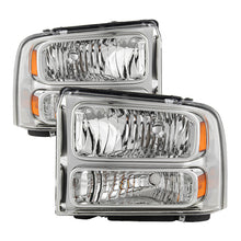 Carica l&#39;immagine nel visualizzatore di Gallery, Xtune Ford F250 F350 F450 Superduty Excursion 99-04 Headlights Chrome HD-JH-FF25099-HA-C