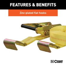 Load image into Gallery viewer, Curt 27ft Yellow Cargo Strap w/Flat Hooks (3333lbs)