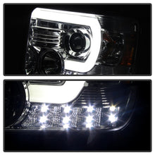 Cargar imagen en el visor de la galería, Spyder GMC Sierra 14-16 Projector Headlights Light Bar DRL Chrome PRO-YD-GS14-LBDRL-C