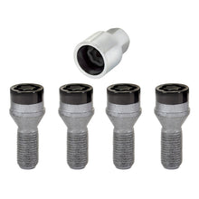 Laden Sie das Bild in den Galerie-Viewer, McGard Wheel Lock Bolt Set - 4pk. (Cone Seat) M14X1.25 / 17mm Hex / 27.3mm Shank Length - Black