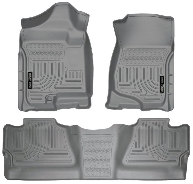 Husky Liners 07-12 Chevy Silverado/GMC Sierra Crew Cab WeatherBeater Combo Gray Floor Liners - 2to4wheels