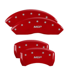 Carica l&#39;immagine nel visualizzatore di Gallery, MGP 4 Caliper Covers Engraved F &amp; R Chevy Racing Red Finish Silver Char 2018 Chevrolet Equinox