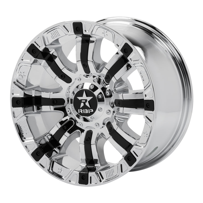 RBP 94R 18x9.0 6x135/139.7 BP / 5.5 BS / 10mm Offset 87mm CB Chrome w/Black Inserts Wheel