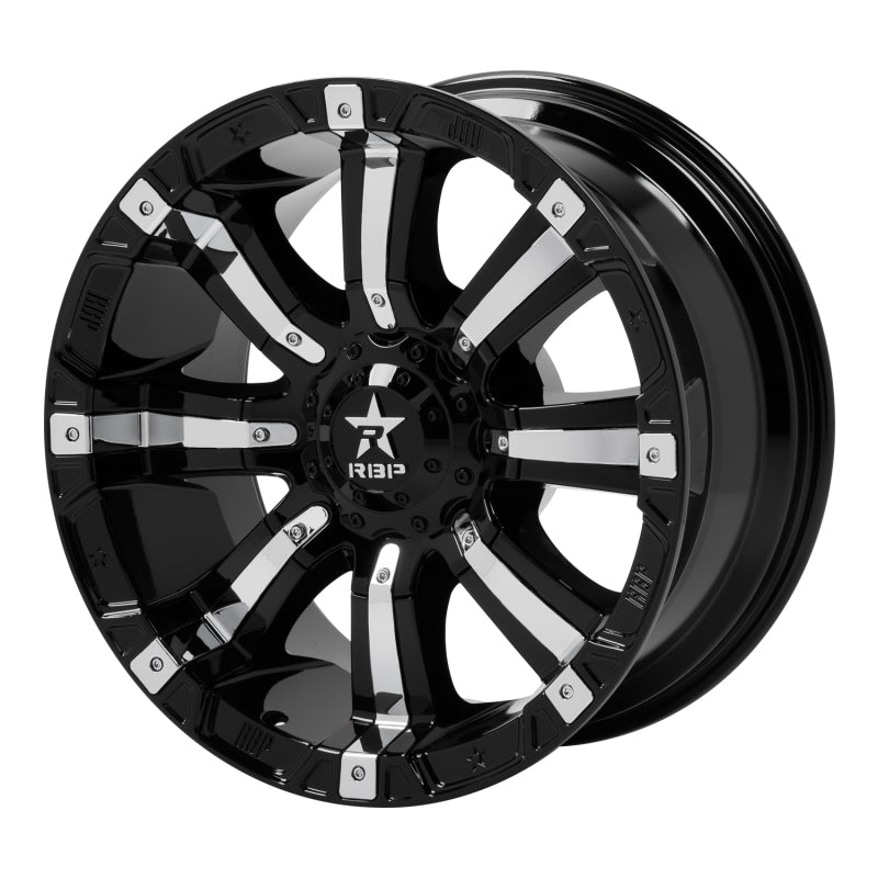 RBP 94R 20x10 5x150 BP / 4.5 BS -25mm Offset 110mm CB (Hub Centric) Black w/Chrome Inserts Wheel