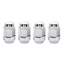 Laden Sie das Bild in den Galerie-Viewer, McGard Hex Lug Nut (Cone Seat Bulge Style) 1/2-20 / 3/4 Hex / 1.45in. Length (4-pack) - Chrome