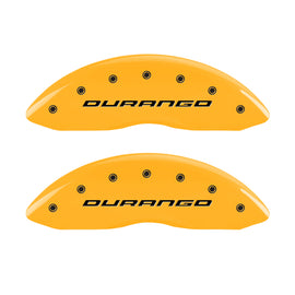 MGP 4 Caliper Covers Engraved Front & Rear Durango Yellow Finish Black Char 2007 Dodge Durango