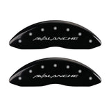 MGP 4 Caliper Covers Engraved Front & Rear Avalanche Black finish silver ch