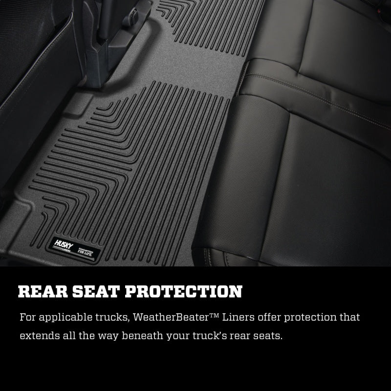 Husky Liners 2017 Ford F-250 Super Duty SuperCab WeatherBeater Black Floor Liners