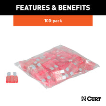 Load image into Gallery viewer, Curt 10-Amp Universal Fuses (100-Pack)
