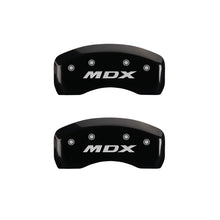 गैलरी व्यूवर में इमेज लोड करें, MGP 4 Caliper Covers Engraved Front Acura Engraved Rear MDX Black finish silver ch