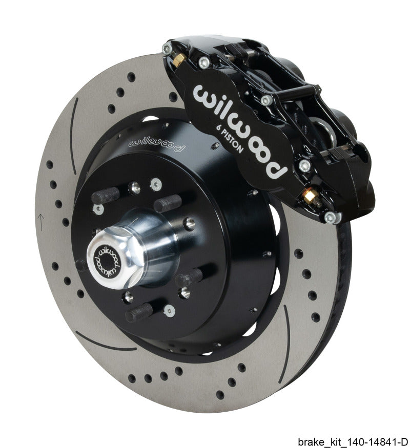 Wilwood Narrow Superlite 6R Black Front Big Break Kit Ford 14in Drilled/Slotted Rotor