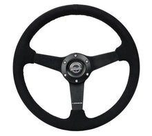 Load image into Gallery viewer, NRG Sport Steering Wheel (350mm/ 1.5in. Deep) Matte Black Spoke/ Black Alcantara w/ Black Stitching - 2to4wheels