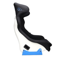 गैलरी व्यूवर में इमेज लोड करें, NRG FRP Bucket Seat - White Finish with Arrow Embroidery And Blue Side Mount Bracket