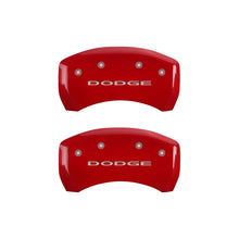 Charger l&#39;image dans la galerie, MGP 4 Caliper Covers Engraved Front &amp; Rear With out stripes/Dodge Red finish silver ch