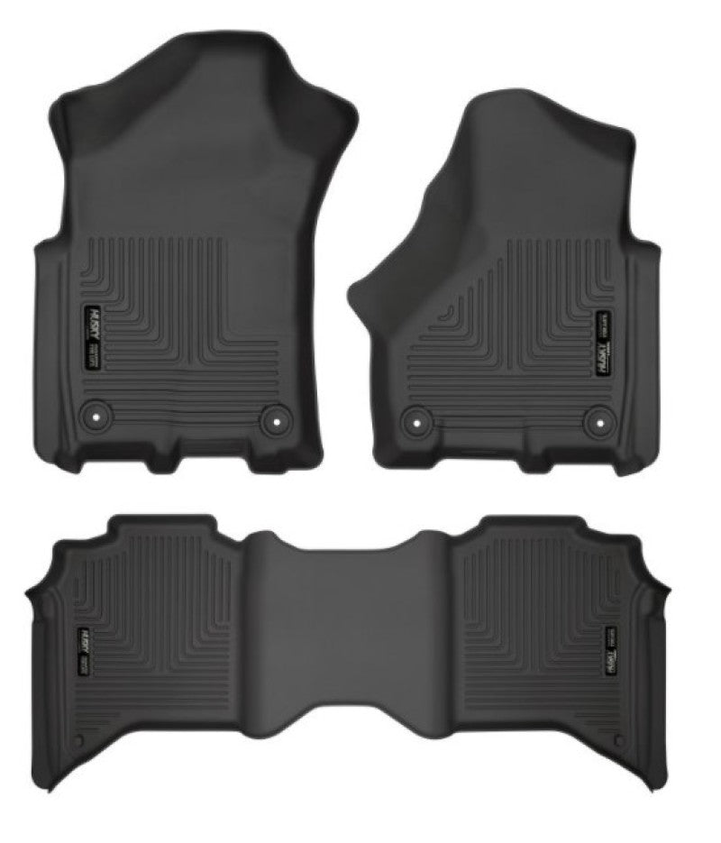 Husky Liners 19-21 Ram 2500/3500 Crew Cab Weatherbeater Black Front & 2nd Seat Floor Liners - 2to4wheels