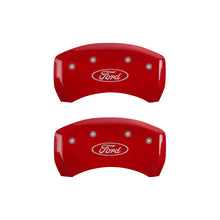 Laden Sie das Bild in den Galerie-Viewer, MGP 4 Caliper Covers Engraved Front &amp; Rear Oval logo/Ford Yellow finish black ch
