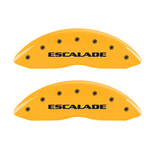 Carica l&#39;immagine nel visualizzatore di Gallery, MGP 4 Caliper Covers Engraved Front Escalade Engraved Rear ESV Yellow finish black ch