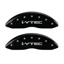 Laden Sie das Bild in den Galerie-Viewer, MGP 4 Caliper Covers Engraved Front &amp; Rear i-Vtec Black finish silver ch