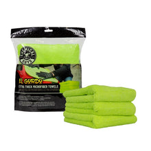 Carica l&#39;immagine nel visualizzatore di Gallery, Chemical Guys El Gordo Thick Professional Microfiber Towel - 16.5in x 16.5in - Green - 3 Pack (P16)