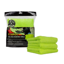 Chemical Guys El Gordo Thick Professional Microfiber Towel - 16.5in x 16.5in - Green - 3 Pack (P16)