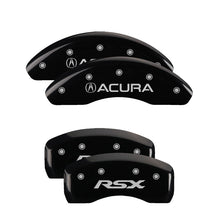 Carica l&#39;immagine nel visualizzatore di Gallery, MGP 4 Caliper Covers Engraved Front Acura Engraved Rear RSX Black finish silver ch
