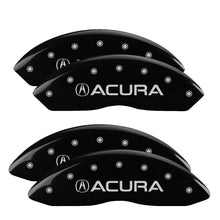 Cargar imagen en el visor de la galería, MGP 4 Caliper Covers Engraved Front &amp; Rear Acura Black finish silver ch