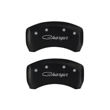Charger l&#39;image dans la galerie, MGP 4 Caliper Covers Engraved Front &amp; Rear Cursive/Charger Red finish silver ch