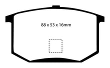 Carica l&#39;immagine nel visualizzatore di Gallery, EBC 75-80 Lotus Esprit 2.0 Yellowstuff Rear Brake Pads