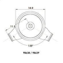 Carica l&#39;immagine nel visualizzatore di Gallery, Spectre Low Profile Air Box 14in. OD x 5-13/32in. H / 120 Degree Inlet - Chrome