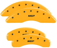 Cargar imagen en el visor de la galería, MGP 4 Caliper Covers Engraved Front &amp; Rear 2019+ Ram 1500 Yellow Finish Silver MGP Logo