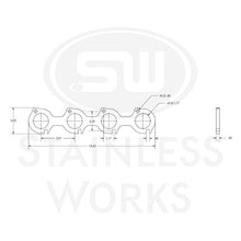 Laden Sie das Bild in den Galerie-Viewer, Stainless Works Small Block Ford 4.6L 2V Round Port Header 304SS Exhaust Flanges 1-3/4in Primaries