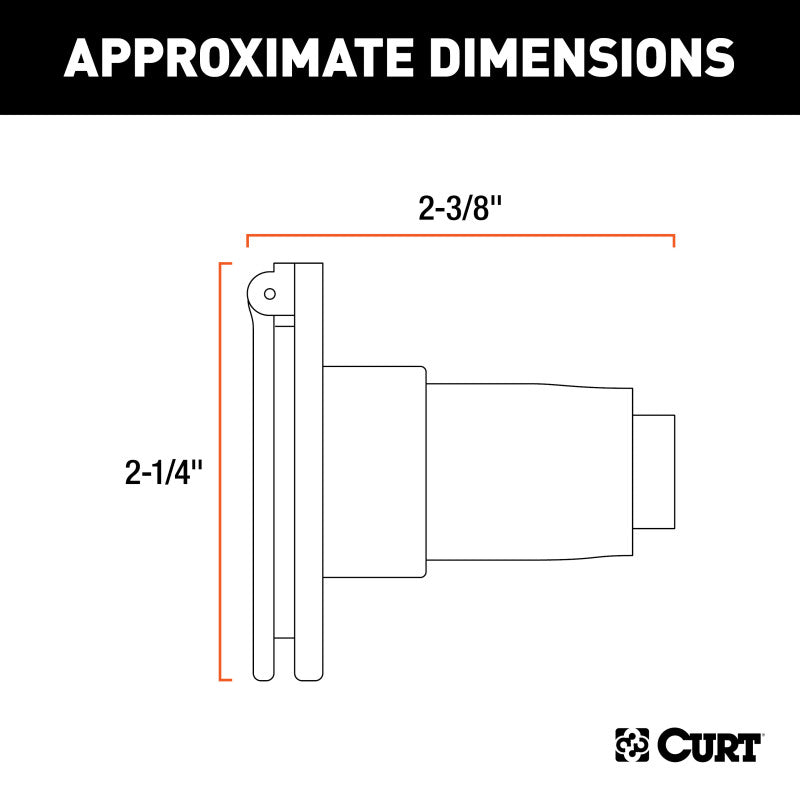 Curt 4-Way Round Connector Socket (Vehicle Side)