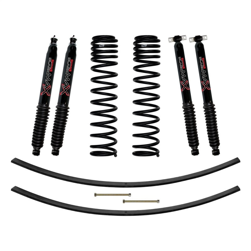 Skyjacker Jeep XJ 3in FR Dual Rate Long Travel Coil Suspension Kit w/RR Add-A-Leafs/Black Max Shocks