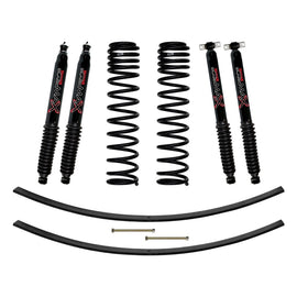 Skyjacker Jeep XJ 3in FR Dual Rate Long Travel Coil Suspension Kit w/RR Add-A-Leafs/Black Max Shocks
