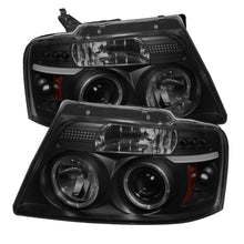 Carica l&#39;immagine nel visualizzatore di Gallery, Spyder Ford F150 04-08 Projector Headlights Version 2 LED Halo LED Blk Smke PRO-YD-FF15004-HL-G2-BSM