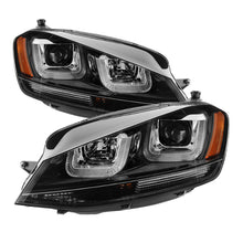 गैलरी व्यूवर में इमेज लोड करें, Spyder Volkswagen Golf VII 14-16 Projector Headlights DRL LED Blk Stripe Blk PRO-YD-VG15-BLK-DRL-BK