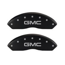 Cargar imagen en el visor de la galería, MGP 4 Caliper Covers Engraved Front &amp; Rear GMC Red finish silver ch