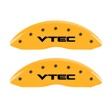Charger l&#39;image dans la galerie, MGP 4 Caliper Covers Engraved Front &amp; Rear Vtech Yellow finish black ch