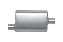Charger l&#39;image dans la galerie, Gibson MWA Superflow Offset/Center Oval Muffler - 4x9x14in/2.5in Inlet/2.5in Outlet - Stainless
