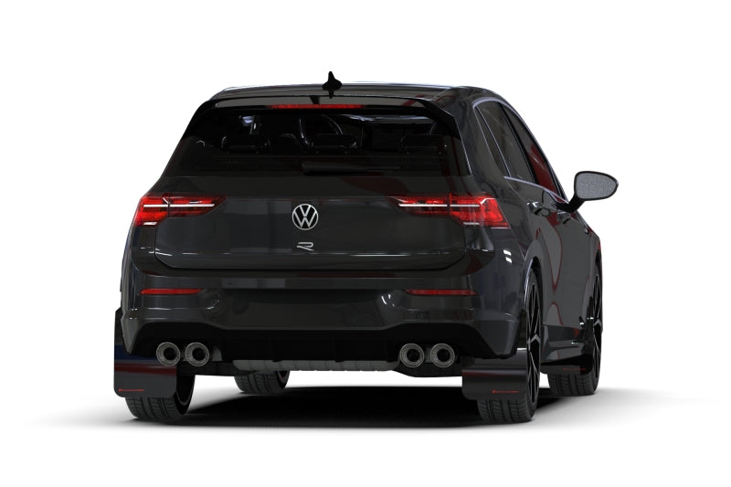 Rally Armor MK8 Volkswagen Golf GTI/R UR Black Mud Flap w/ White Logo