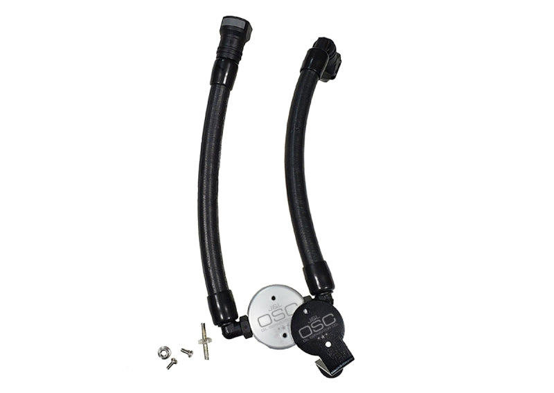 J&L 07-14 Ford Mustang GT500 Oil Separator 3.0 Passenger Side (Remote Mount) - Clear Anodized - 2to4wheels