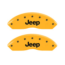 Charger l&#39;image dans la galerie, MGP 4 Caliper Covers Engraved Front JEEP Engraved Rear JEEP Grill logo Yellow finish black ch