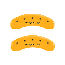 Cargar imagen en el visor de la galería, MGP 4 Caliper Covers Engraved Front &amp; Rear Srt8 Yellow Finish Black Char 2006 Jeep Commander