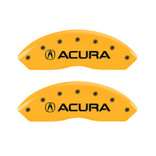 Carica l&#39;immagine nel visualizzatore di Gallery, MGP 4 Caliper Covers Engraved Front &amp; Rear Acura Yellow Finish Black Char 2002 Acura RSX